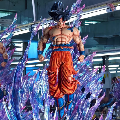 Figura Dragon Ball 23cm | Ultra Instinct Son Goku equipado con iluminación, ofreciendo un efecto espectacular. Un modelo de coleccionista perfecto para decoración o como regalo para los fans de Dragon Ball. 