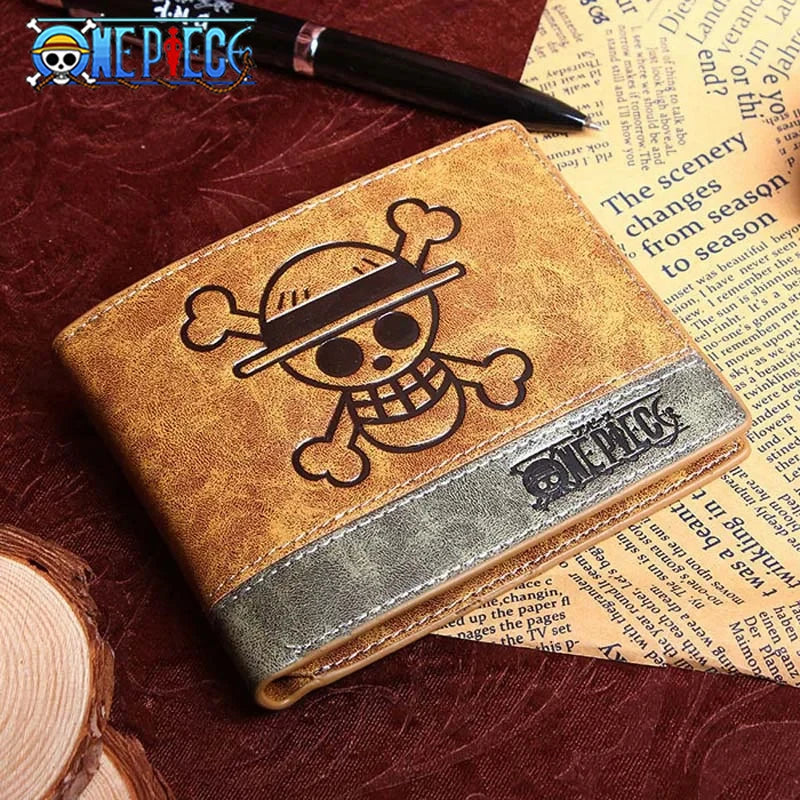 12*10cm | High quality One Piece leather wallet, featuring the iconic logos of the series. A stylish and functional accessory for anime fans 