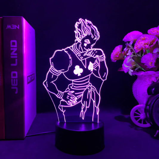 Lámpara de noche LED 3D con figura acrílica Hunter x Hunter. Función táctil, LED de colores. Perfecta para decorar una habitación con una original luz 3D 