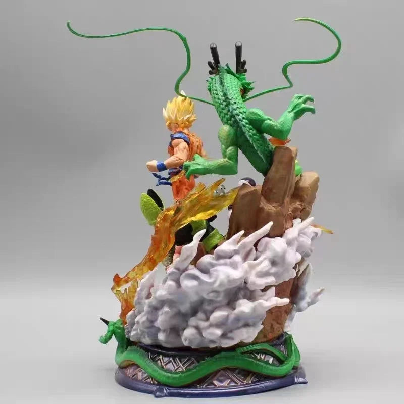 Figura Dragon Ball 23cm | Son Goku, Freezer, Cell, Boo y Shenron en acción. Estatua detallada, perfecta para coleccionistas y aficionados. Ideal como regalo 