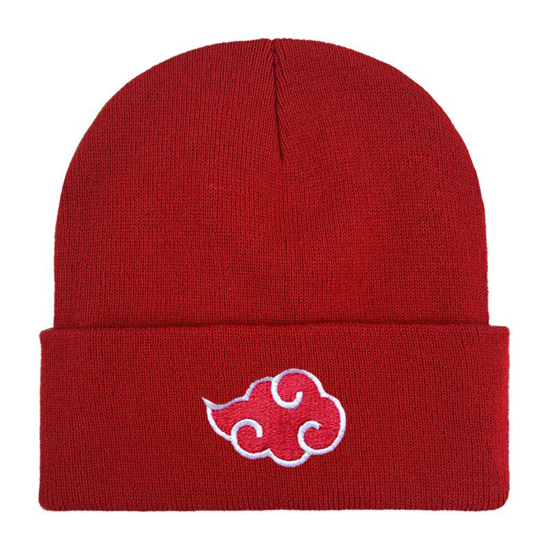 Bonnet d'hiver Naruto / Akatsuki | Bonnet en cotton tricoté avec broderie, chaud et stylé, parfait pour le ski ou le quotidien, unisexe, idéal comme cadeau