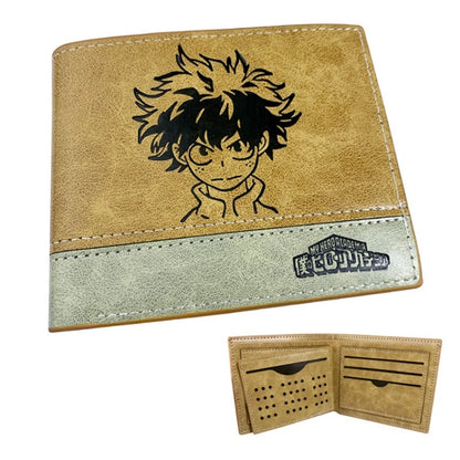 12*10cm | Cartera de piel My Hero Academia de alta calidad, con los logos icónicos de la serie. Un accesorio elegante y funcional para los fanáticos del anime.