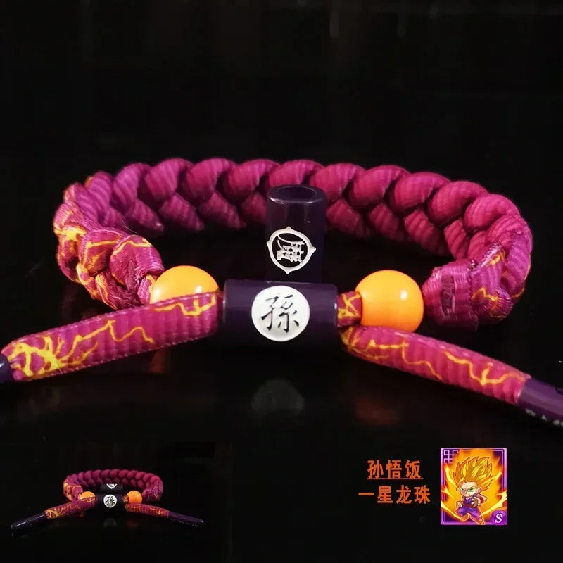 Bracelet tressé Dragon Ball | Bracelet tressé à la main représentant l'univers des personnages emblématiques de DBZ. Idéal comme accessoire ou cadeau pour les fans de Dragon Ball