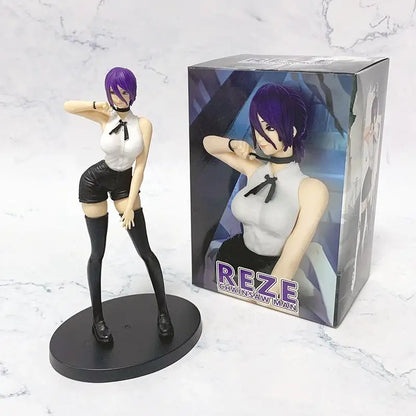 Figura de hombre con motosierra de chica sexy Reze de 19 cm | Modelo detallado en PVC de Reze, ideal para fans y coleccionistas del anime. Perfecto como decoración o regalo.