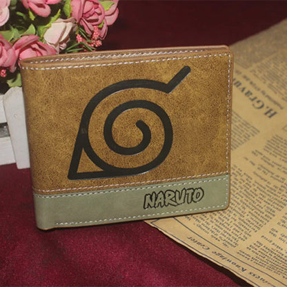 12*10cm | High quality Naruto leather wallet, featuring the iconic logos of the series. A stylish and functional accessory for anime fans 