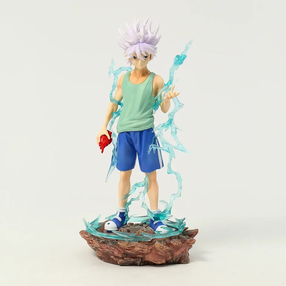 22cm Figurine Hunter X Hunter | Cette figurine de Killua Zoldyck, personnage emblématique de l'anime Hunter x Hunter, est un modèle de collection détaillé et parfait pour les fans