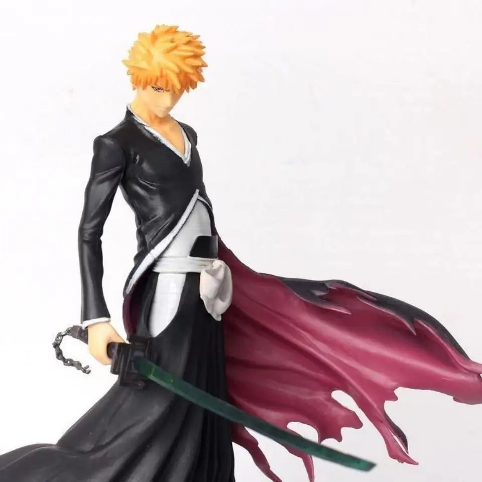 21cm Figurine Bleach | Découvrez cette figurine d'action de Kurosaki Ichigo fabriquée en PVC de haute qualité. Idéale pour décorer une pièce ou enrichir votre collection, cette statue représente le héros de Bleach dans une posture dynamique