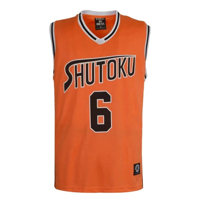 Cosplay de baloncesto del anime Kuroko | Uniforme escolar Shutoku: conjunto de camiseta número 6 de Midorima Shintaro. Incluye camiseta deportiva y pantalón corto. Ideal para cosplay, fanáticos del anime o actividades deportivas.