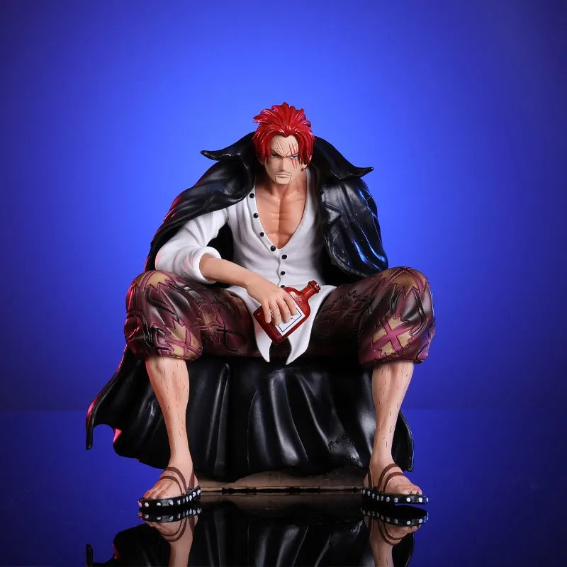 17cm Figurine One Piece | Figurine représentant Shanks le Roux, le célèbre Yonko. Parfaite pour les fans et collectionneurs, cette figurine est idéale pour décorer et enrichir toute collection d’anime