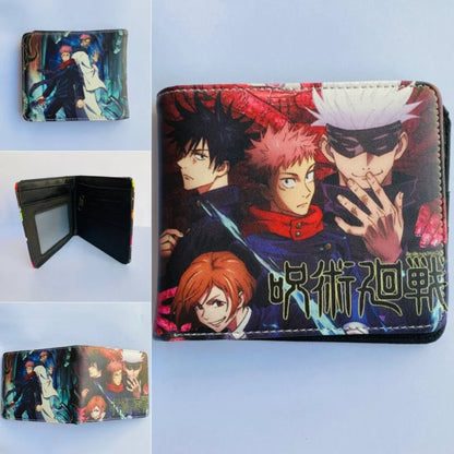 11.5x9cm Jujutsu Kaisen Wallet | Perfect bifold wallet for fans, this bifold design features compartments for bank cards, ID and change. Great for everyday use or as a cosplay accessory 