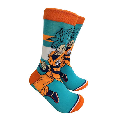 Chaussettes Dragon Ball  | Chaussettes en coton longues et respirantes avec imprimé des personnages de DBZ. Style hip-hop, idéales pour les amateurs de skateboard et les fans de Dragon Ball