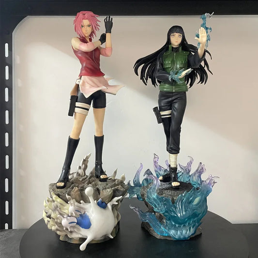 Figura Naruto de 36cm | Sakura y Hinata en modo batalla. Ideal para coleccionistas y como regalo para fans del anime. 