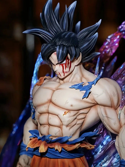 Figura Dragon Ball 23cm | Ultra Instinct Son Goku equipado con iluminación, ofreciendo un efecto espectacular. Un modelo de coleccionista perfecto para decoración o como regalo para los fans de Dragon Ball. 