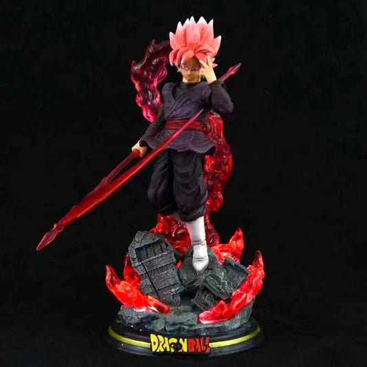 Figura Dragon Ball Super 28cm | Figura de Goku negro. Modelo con peana iluminada, perfecto para coleccionistas y como regalo para fans de Dragon Ball Super