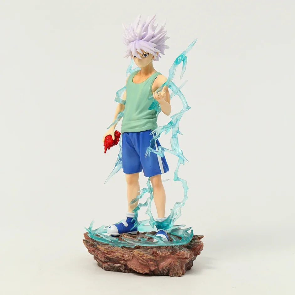 22cm Figurine Hunter X Hunter | Cette figurine de Killua Zoldyck, personnage emblématique de l'anime Hunter x Hunter, est un modèle de collection détaillé et parfait pour les fans