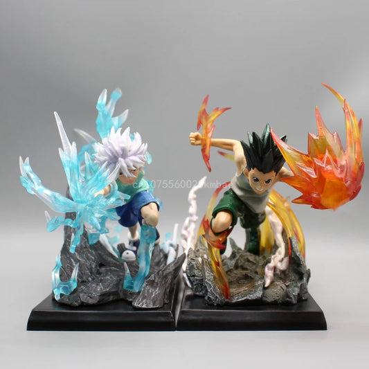 18cm Figurine Hunter x Hunter | Figurine de  représentant Killua Zoldyck et Gon Freecss, parfaite pour les collectionneurs et les fans. Un excellent choix comme décoration ou cadeau d'anniversaire pour les passionnés de l'anime