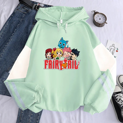 Fairy Tail Japan Anime Harajuku Hoodies Winter Casual Pullover Happy/Natsu Dragneel/Gray Fullbuster Manga Long Sleeve Sweatshirt