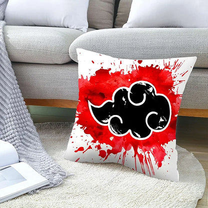 Housse de coussin imprimée Naruto : motif Nuage Rouge Uchiha Itachi, housse carrée pour canapé, décoration, jouet, cadeau