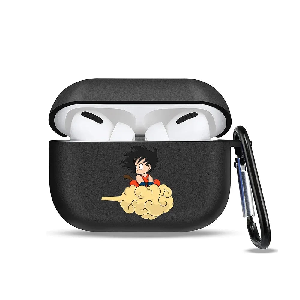 Étui de protection en silicone Dragon Ball Son Goku pour AirPods 1/2/3 Pro. Design coloré et mignon, idéal pour protéger vos écouteurs sans fil Bluetooth