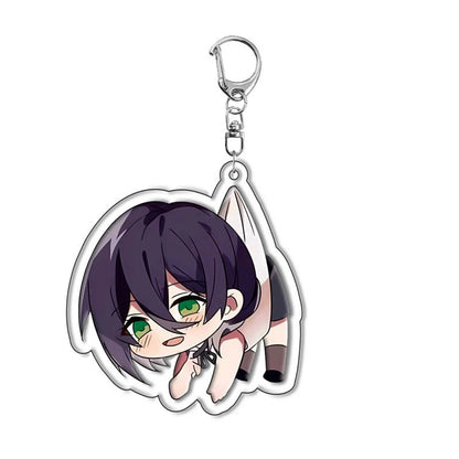 Pendentif représentant des personnages de l'anime Chainsaw Man, idéal pour décorer sacs et clés. Parfait comme cadeau de cosplay ou pour les fans. Un accessoire pratique et stylé à offrir ou à collectionner