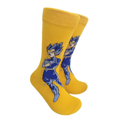 Chaussettes Dragon Ball  | Chaussettes en coton longues et respirantes avec imprimé des personnages de DBZ. Style hip-hop, idéales pour les amateurs de skateboard et les fans de Dragon Ball