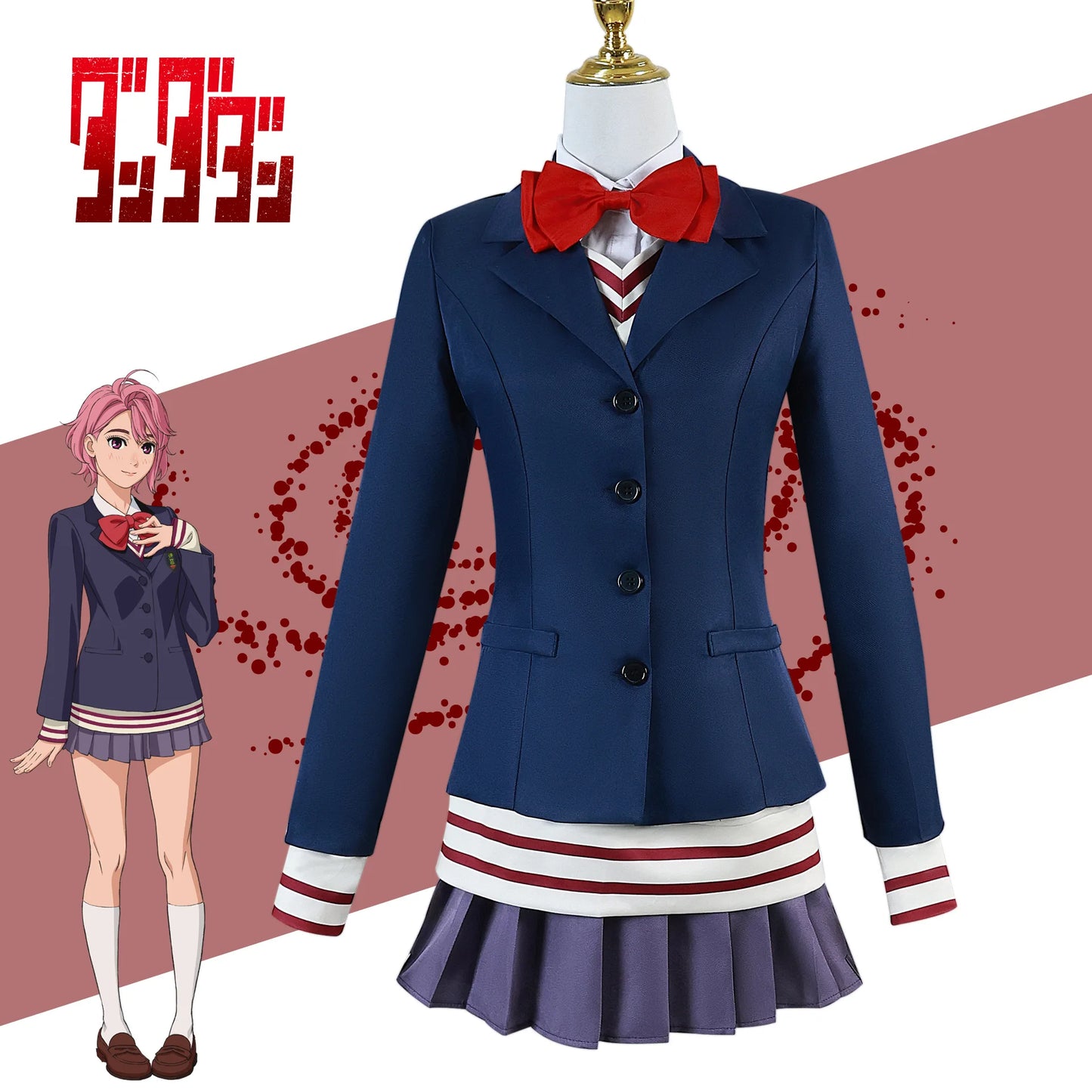 Get the authentic Dan Da Dan style with these cosplay uniforms inspired by Aira Shiratori and Okarun's outfits. Perfect for conventions, photoshoots, or cosplay events.