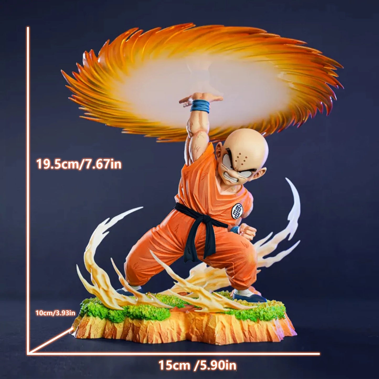 Figura Dragon Ball 20cm | Figura de acción de Krillin ideal para decoración del hogar o como regalo de cumpleaños. ¡Imprescindible para los fans de Dragon Ball! 