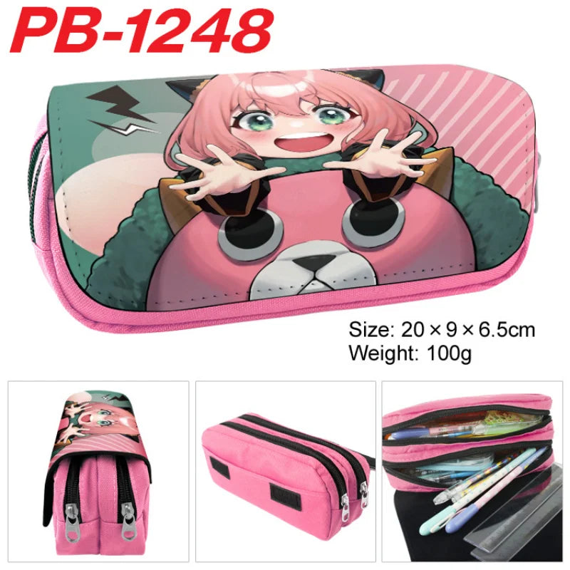 Trousse SPY×FAMILY | Grande trousse inspirée de Spy x Family, parfaite pour les fournitures scolaires et le maquillage. Conçue pour les étudiantes et les fans de l'anime, cette trousse kawaii est un excellent cadeau pratique et stylé