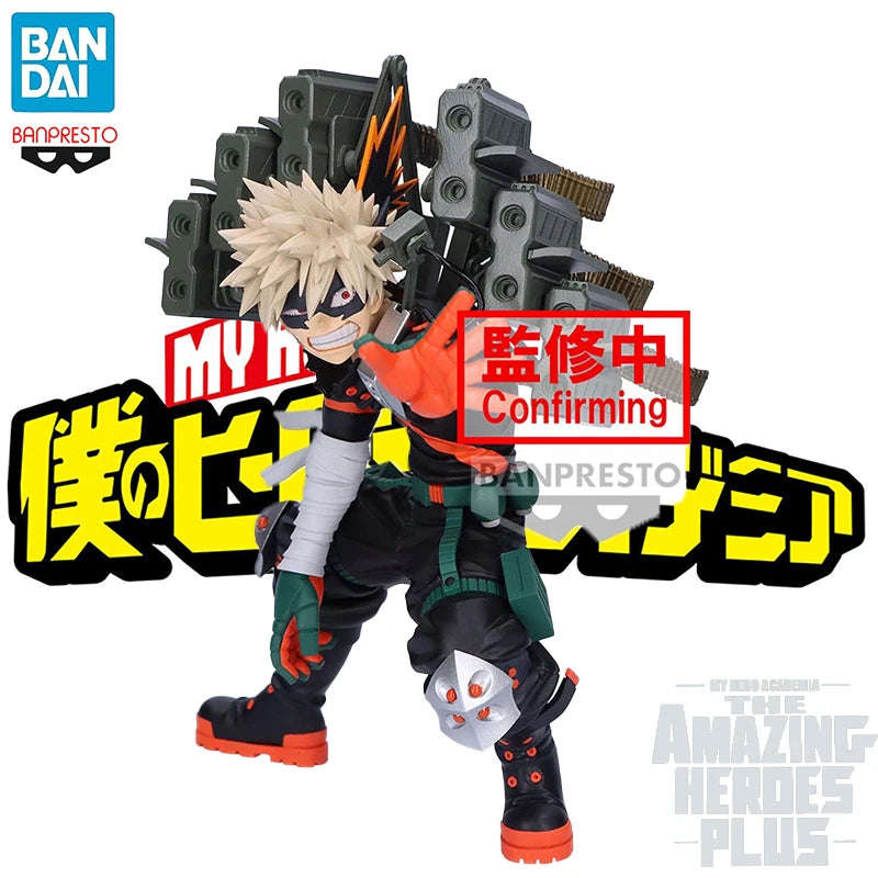 16cm Figurine BANDPRESTO My Hero Academia | Figurine de Bakugo Katsuki issue de la série THE AMAZING HEROES PLUS Vol.2. Ce modèle présente un design dynamique et détaillé, parfait pour les fans et les collectionneurs d'anime