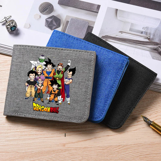 11.8*9cm Portefeuille en tissu Dragon Ball Z pliable, idéal pour ranger cartes de crédit et argent. Un accessoire pratique pour hommes, femmes et enfants. Parfait comme cadeau pour les fans d'anime