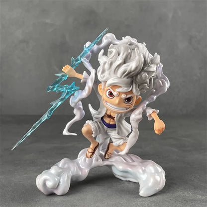 16cm Figurine One Piece| Luffy Gear 5 Nika. Détails soignés et taille compacte, parfaite pour les collectionneurs et les fans de l'anime. Idéale pour décorer votre espace ou offrir en cadeau !