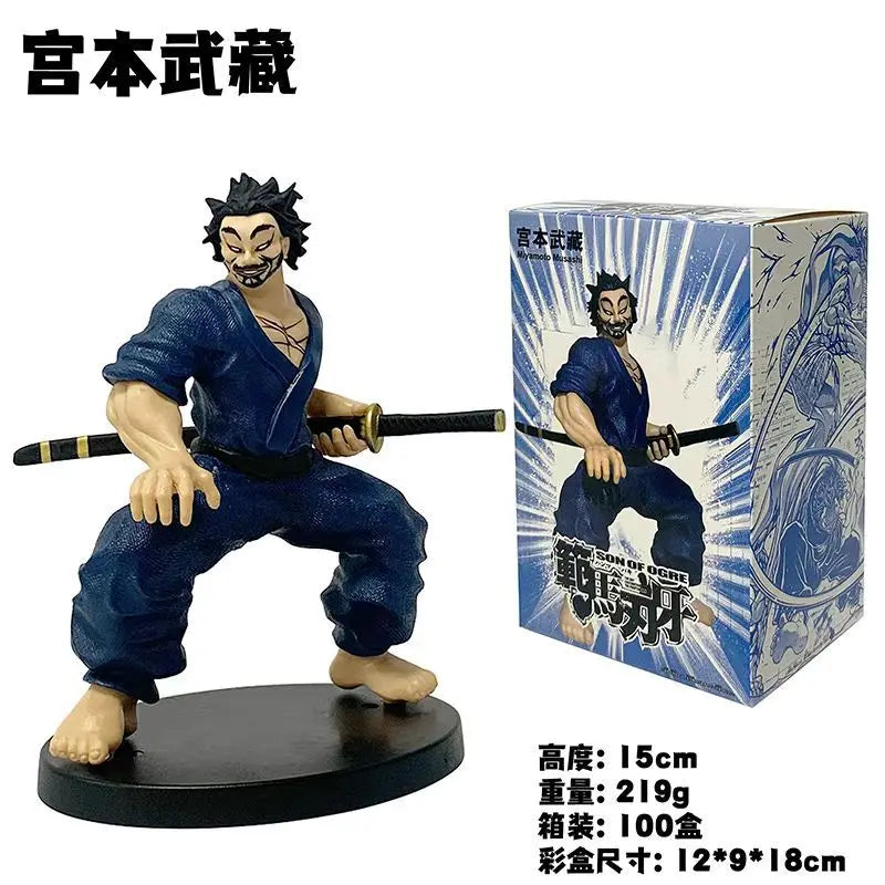 15cm Figurine BAKI | Figurine de Miyamoto Musashi, personnage de Baki the Grappler. Fabriquée en PVC, cette figurine détaillée est un excellent choix pour les collectionneurs ou comme cadeau d'anniversaire pour les fans de l'anime