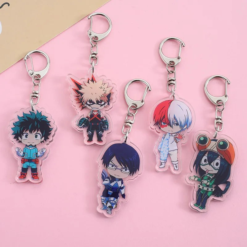 Porte-clés en Acrylique My Hero Academia | Accessoire mignon et drôle, idéal en pendentif de sac ou en cadeau pour les fans et amis