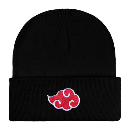 Bonnet d'hiver Naruto / Akatsuki | Bonnet en cotton tricoté avec broderie, chaud et stylé, parfait pour le ski ou le quotidien, unisexe, idéal comme cadeau