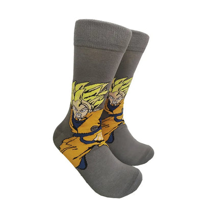 Chaussettes Dragon Ball  | Chaussettes en coton longues et respirantes avec imprimé des personnages de DBZ. Style hip-hop, idéales pour les amateurs de skateboard et les fans de Dragon Ball