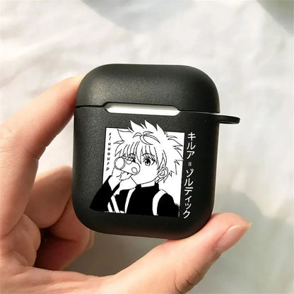 Funda para auriculares inalámbricos Hunter X Hunter Gon, Hisoka y Killua, compatible con AirPods 1, 2, 3 y Pro. Un elegante diseño negro para proteger tus auriculares Bluetooth con estilo 