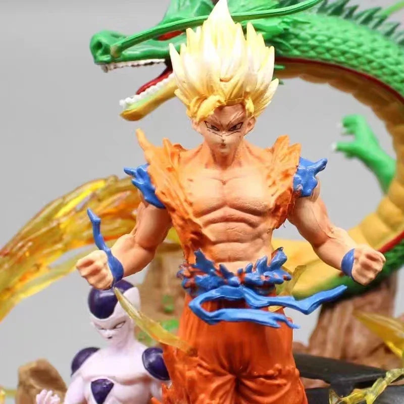 Figura Dragon Ball 23cm | Son Goku, Freezer, Cell, Boo y Shenron en acción. Estatua detallada, perfecta para coleccionistas y aficionados. Ideal como regalo 