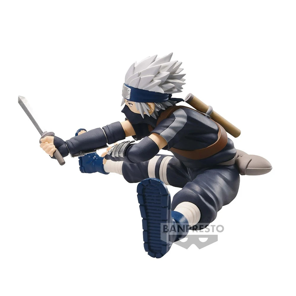 14cm Figurine Bandai Banpresto (édition Vibration Stars) Naruto | Modèle d'action animé de Kakashi Hatake enfant, ornement de collection en PVC. Idéal pour les fans de Naruto, parfait comme cadeau