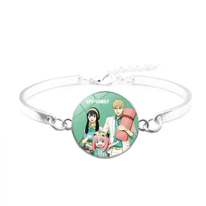 Pulsera ESPÍA×FAMILIAR | Pulsera de aleación inspirada en los personajes de Anya, Yor y Crepúsculo. La pulsera es ideal para los fans del anime, perfecta como accesorio de cosplay o como regalo. 