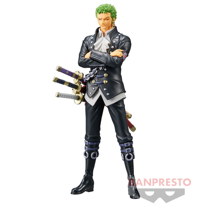 Figuras DXF oficiales de BANDAI One Piece de 18 cm | Modelos detallados de PVC de personajes icónicos de One Piece: Roronoa Zoro, Sanji Vinsmoke, Uta y Red Shanks (RED Film Version). Ideal para aficionados y coleccionistas.