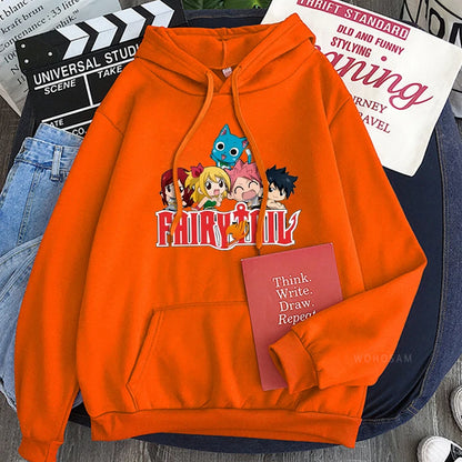 Fairy Tail Japan Anime Harajuku Hoodies Winter Casual Pullover Happy/Natsu Dragneel/Gray Fullbuster Manga Long Sleeve Sweatshirt