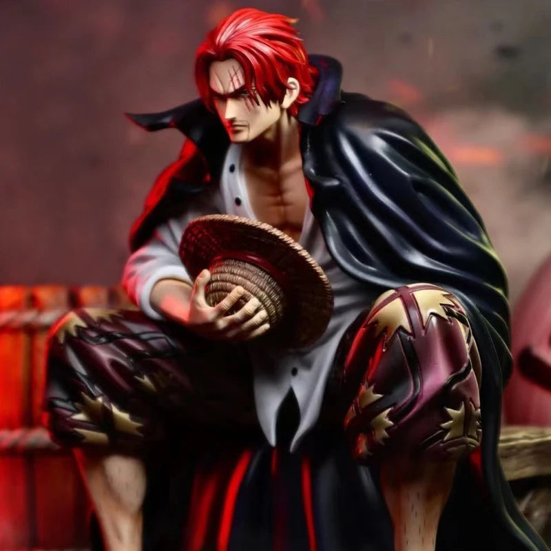 17cm Figurine One Piece | Figurine représentant Shanks le Roux, le célèbre Yonko. Parfaite pour les fans et collectionneurs, cette figurine est idéale pour décorer et enrichir toute collection d’anime