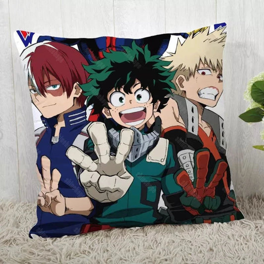 45*45cm Taie d'oreiller My Hero Academmia. Idéal pour la décoration de chambre, voiture ou lit. Un cadeau parfait pour les fans de l'anime