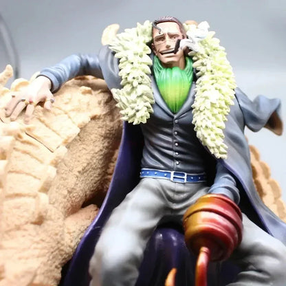 17cm Figurine One Piece | Crocodile dans une posture royale. Un modèle détaillé, capturant la puissance et l'élégance du personnage emblématique. Parfaite pour les collectionneurs et les fans de la série