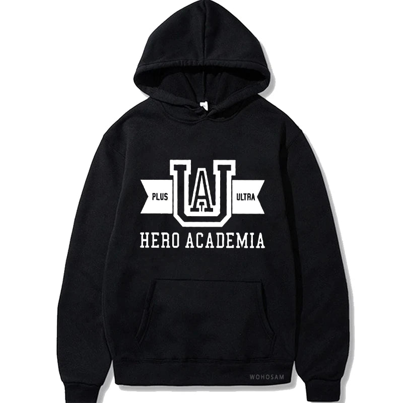 Sweat My Hero Academia | Sweat à capuche Harajuku UA, manches longues patchwork. Style streetwear pour hommes et femmes, parfait pour l’hiver