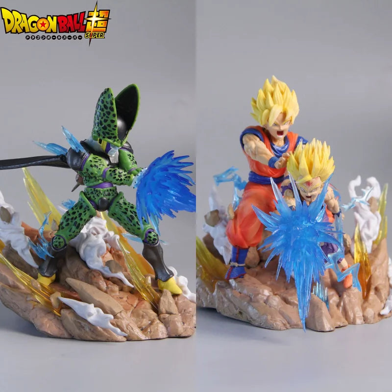 23cm Figurine Dragon Ball | Son Gohan et Son Goku Kamehameha contre Cell. Cette figurine dynamique est parfaite pour la décoration et la collection. Un cadeau idéal pour les fans de Dragon Ball Z !