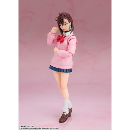 17cm Figurines BANDAI SHF DAN DA DAN | Figurines articulées de Okarun et Momo issues de l'animation TV Dan Da Dan. Modèles détaillés de la gamme S.H.Figuarts, parfaits pour les collections et les fans d'anime