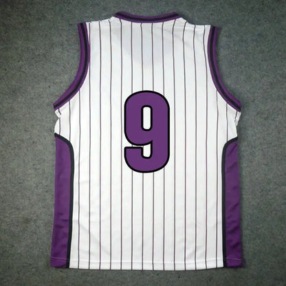 Kuroko no Basket Cosplay | Uniforme escolar de Yosen: conjunto de camisetas número 9 o número 12 de Murasakibara Atsushi y Tatsuya Himuro. Incluye camiseta deportiva y pantalón corto. Perfecto para cosplay, fanáticos del anime o actividades deportivas.