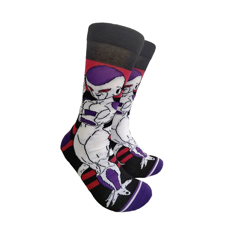 Chaussettes Dragon Ball  | Chaussettes en coton longues et respirantes avec imprimé des personnages de DBZ. Style hip-hop, idéales pour les amateurs de skateboard et les fans de Dragon Ball