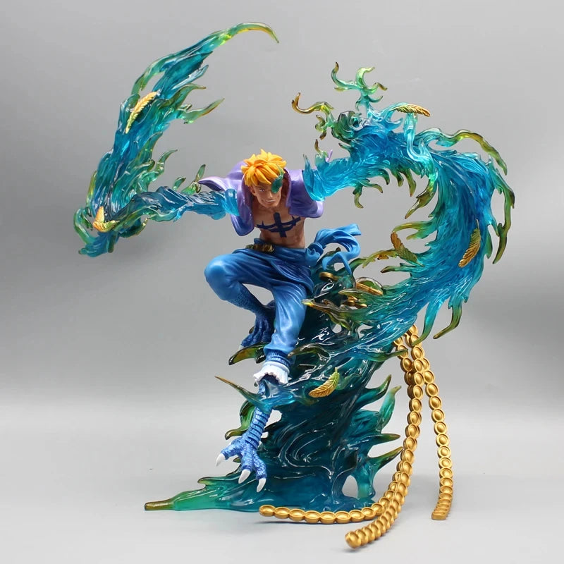 31cm Figurine One Piece | Figurine détaillée de Marco, le Phénix Immortel, de l'univers One Piece en plein vol, capture son allure majestueuse et ses ailes de phénix avec réalisme. Idéale pour les collectionneurs et les fans d'anime !